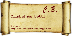 Czimbalmos Betti névjegykártya